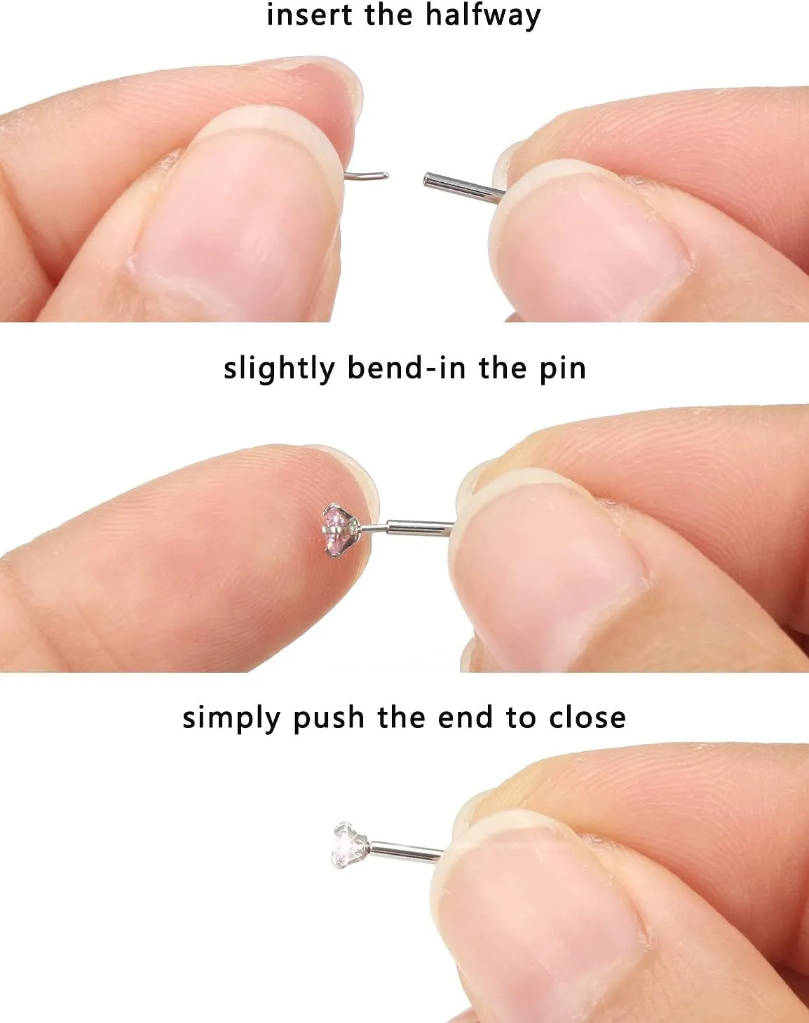 Prjndjw 20G 18G 16G Flat Back Studs Earrings Surgical Stainless Steel Labret Jewelry Monroe Lip Rings Cartilage Tragus Helix Push Nose Ring Medusa Piercing Jewelry for Women Men 3mm