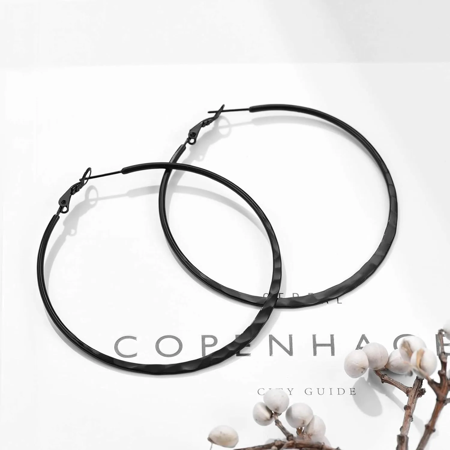PROSTEEL Chunky Hoop Earrings for Women, 316L Stainless Steel Hoop, Minimalist And Chic Jewelry, Silver/14K Gold/Black, Hypoallergenic for Sensitive Skin, Size: 30/40mm/60mm/80mm, Come with Box