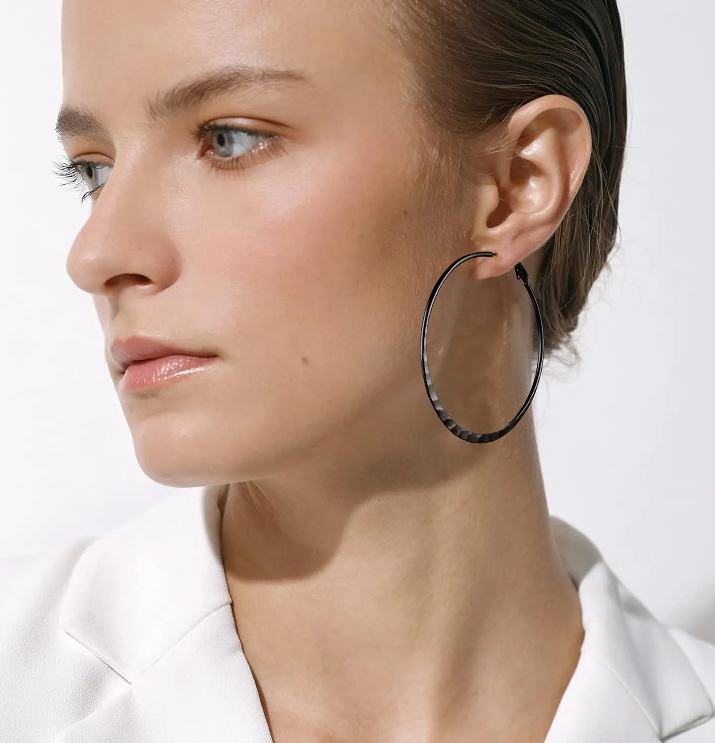PROSTEEL Chunky Hoop Earrings for Women, 316L Stainless Steel Hoop, Minimalist And Chic Jewelry, Silver/14K Gold/Black, Hypoallergenic for Sensitive Skin, Size: 30/40mm/60mm/80mm, Come with Box