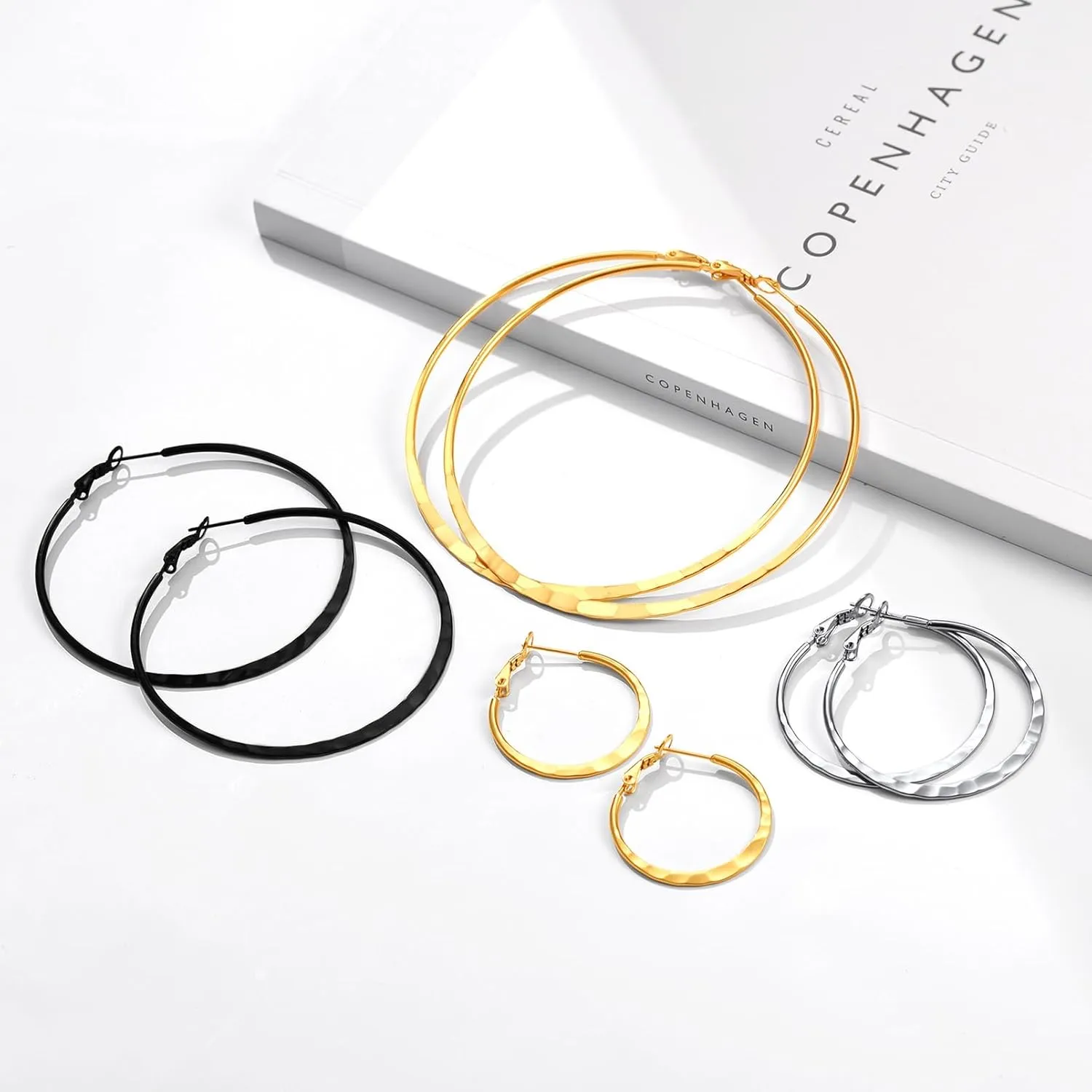 PROSTEEL Chunky Hoop Earrings for Women, 316L Stainless Steel Hoop, Minimalist And Chic Jewelry, Silver/14K Gold/Black, Hypoallergenic for Sensitive Skin, Size: 30/40mm/60mm/80mm, Come with Box