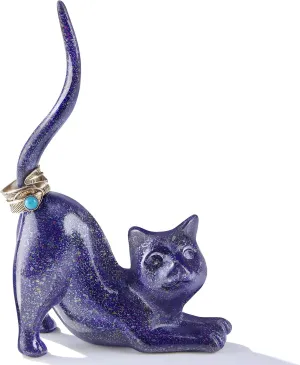 PUDDING CABIN Cat Lover Gifts for Women - Purple Cat Ring Holder Ring Stand Organizer - Purple Preppy Room Decor Aesthetic -Mothers Day Birthday Gifts for Women Mom Girls