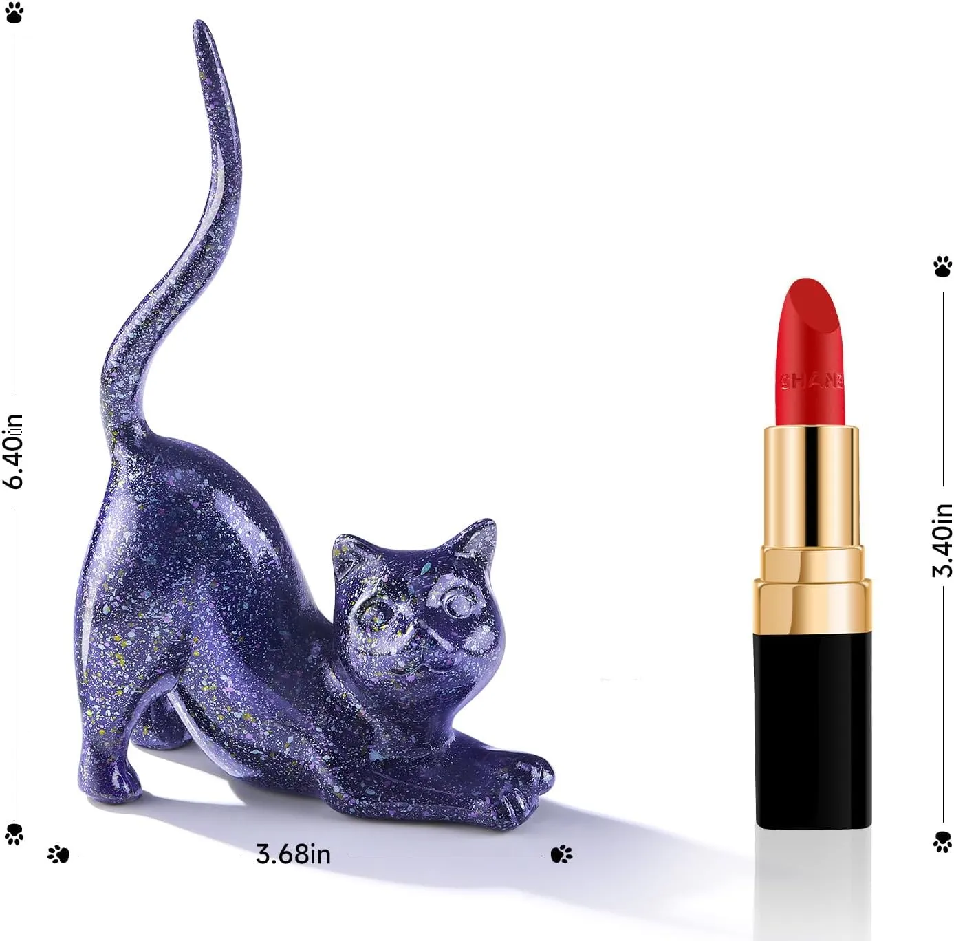 PUDDING CABIN Cat Lover Gifts for Women - Purple Cat Ring Holder Ring Stand Organizer - Purple Preppy Room Decor Aesthetic -Mothers Day Birthday Gifts for Women Mom Girls