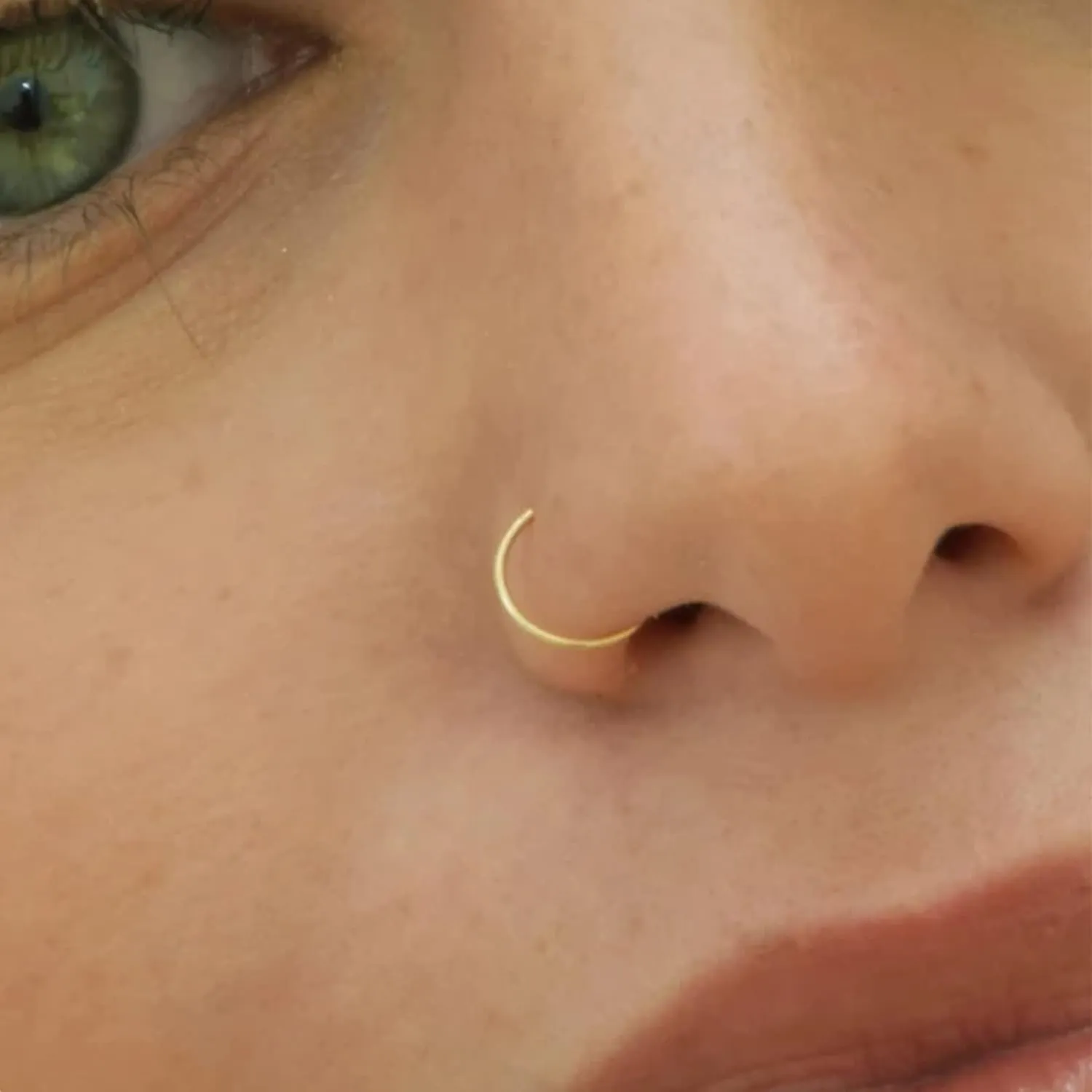 QWALIT Nose Rings - Double Hoop Nose Rings for Single Piercing