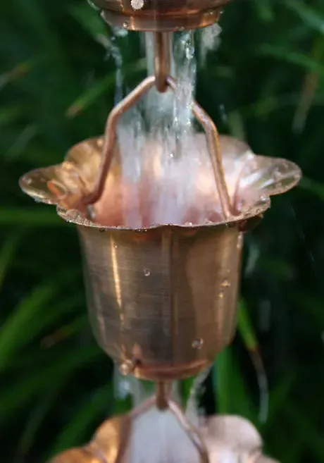 Rain Chain Copper Flower Cup