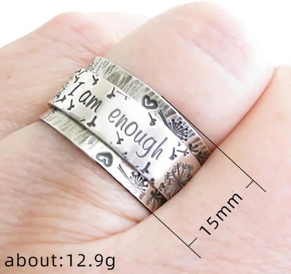 Retro Flower Pattern Boho Statement Band Ring for Women,National Style Chunky Wide band Ring,Large Thumb Index Finger Sun Ring Jewelry Gift for Her