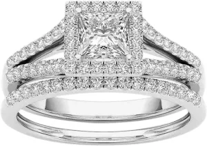 Rings Zircon Inlaid Gold-Plated Jewelry Couple Ring Classic Rings (Silver-A, 8)
