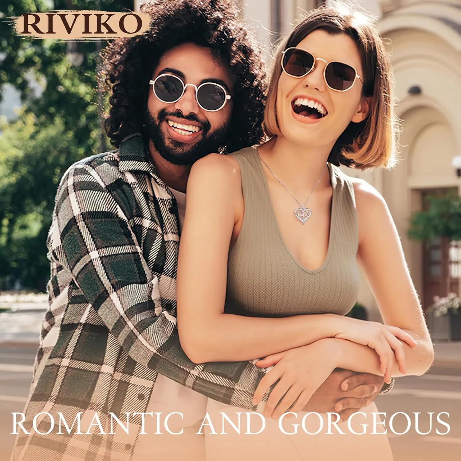 RIVIKO 925 Sterling Silver Cross Birthstone Necklace for Women,Love Heart Pendant Necklaces Trendy, Mothers Day Gifts for Mom,Anniversary Jewelry Birthday Gifts for Women Wife Mother Friend