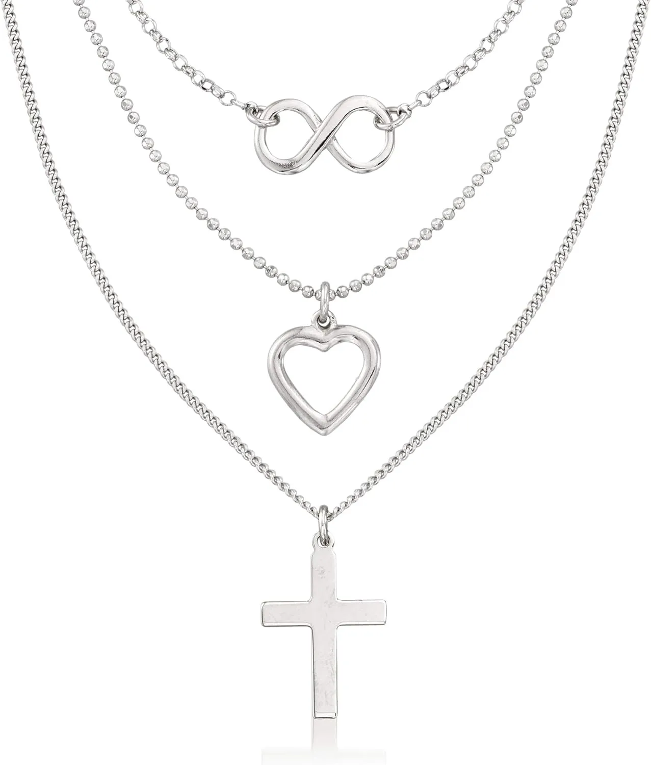 Ross-Simons Italian Sterling Silver Multi-Symbol Layered Necklace