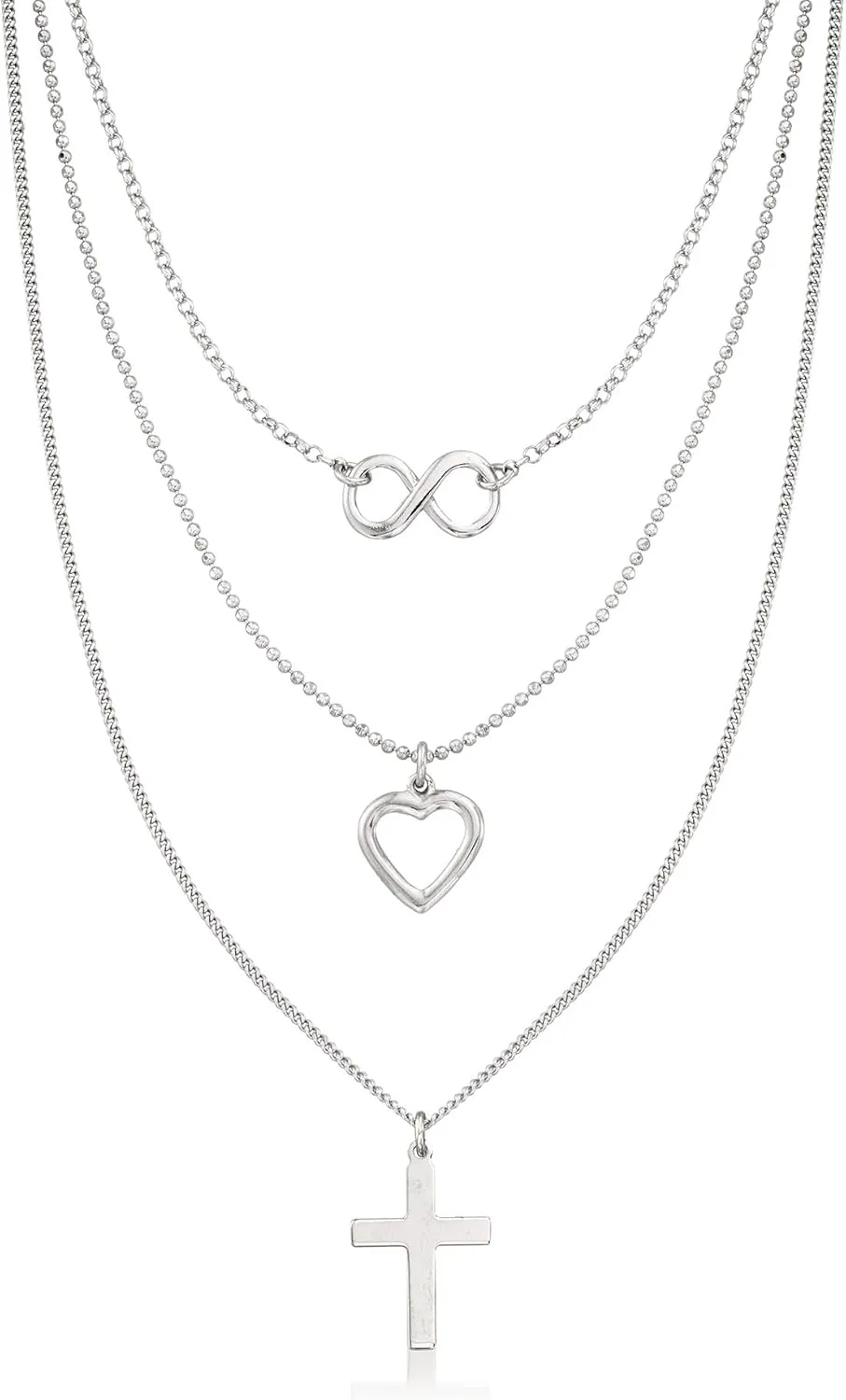 Ross-Simons Italian Sterling Silver Multi-Symbol Layered Necklace