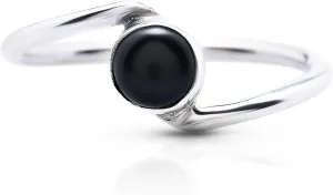 Round Black onyx - 925 Sterling Silver Ring - Delicate BOHO Chic Jewelry - Fashionable and Stylish for Women with Velvet Gift Bag/Box - Made by Indian Artisans - Size 5-9