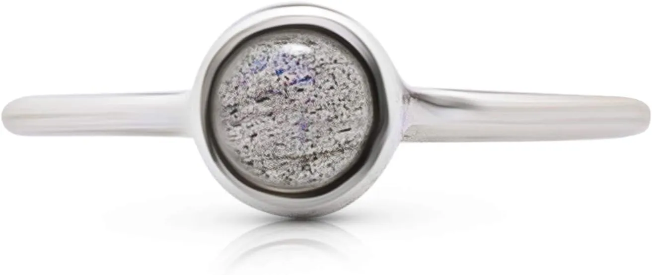 Round Labradorite 925 Sterling Silver Ring - Delicate BOHO Chic Jewelry - Fashionable and Stylish for Women with Velvet Gift Bag/Box - Made by Indian Artisans - Size 5-9