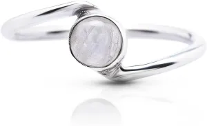 Round Moonstone -925 Sterling Silver Ring - Delicate BOHO Chic Jewelry - Fashionable and Stylish for Women with Velvet Gift Bag/Box - Made by Indian Artisans - Size 5-9