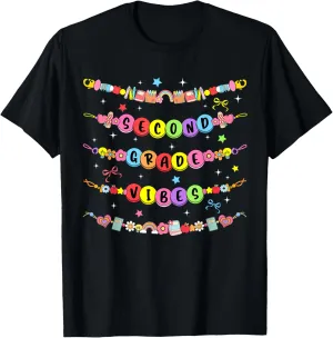 Second Grade Vibes Friendship Bracelets Back To School T-Shirt
