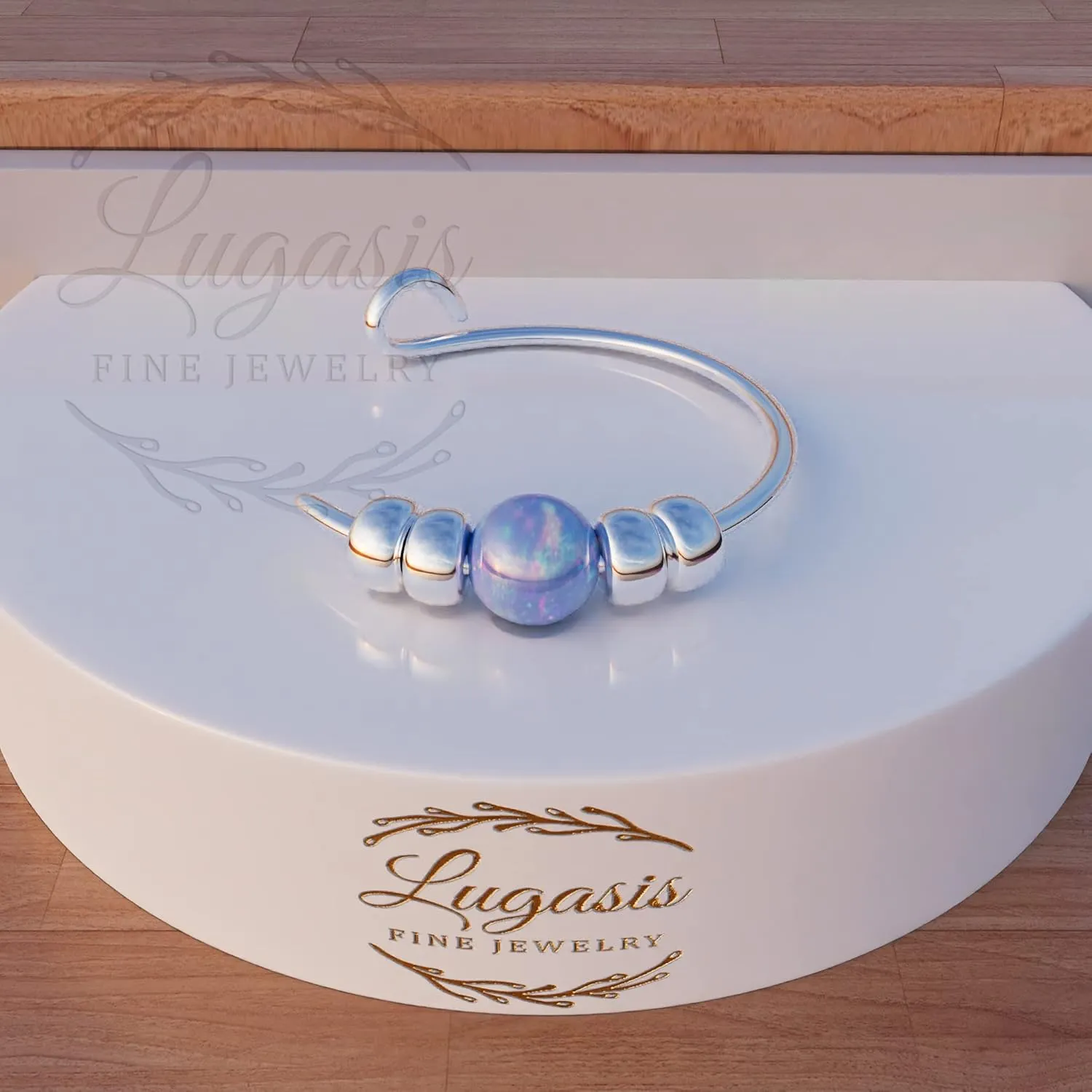 Silver Clip on Nose Piercing Hoop - Hypoallergenic Tiny Handmade 24 gauge Faux Nose Ring with a 2mm Blue Opal - Smooth 925 Silver 7mm Thin Fake Nose Hoop