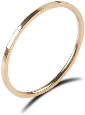 Silver Rings 1MM Thin Titanium Steel Silver Color Couple Ring Simple Fashion Rose Gold Color Finger Ring for Women and Men Mens Gifts Silver Rings for Women (Color : Rose Gold, Size : 8)
