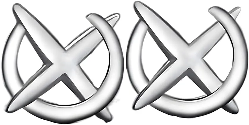 Silver X Hoop Earrings for Women Minimalist Lightweight X Earrings Jewelry