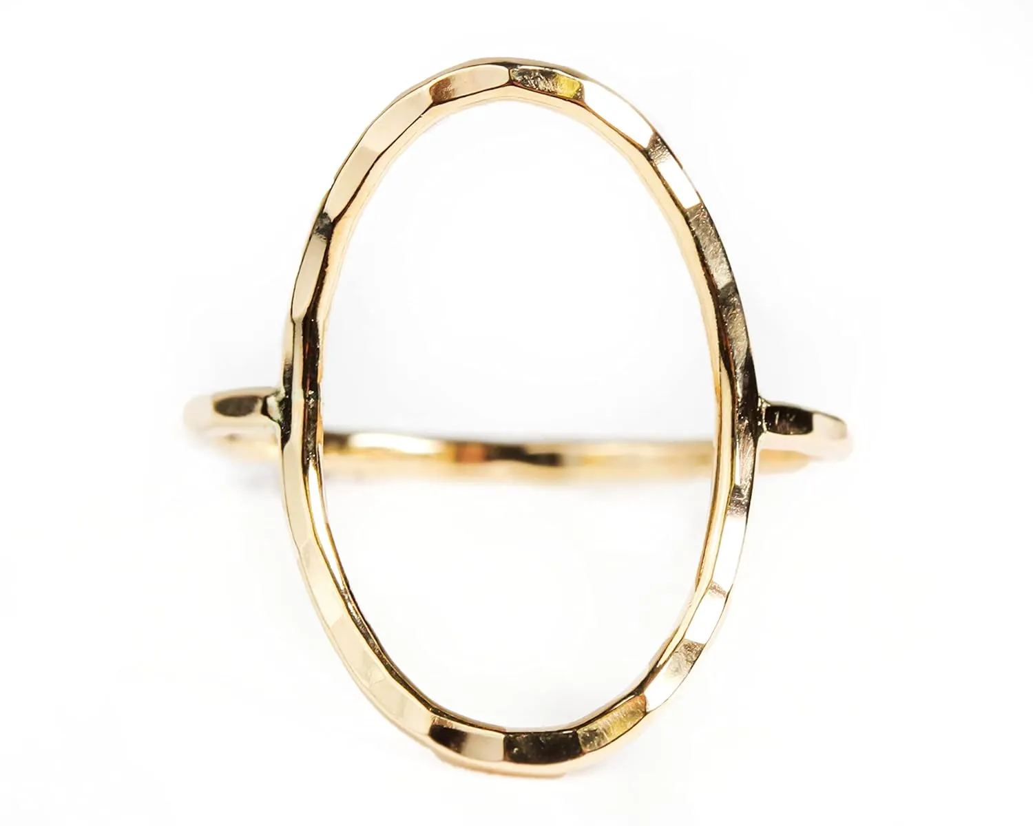 Simple Hand Hammered Oval Ring/Open Oval Ring/Gold or Rose or Silver Simple Ring/Boho/Chic/Simple Jewelry/Simple Jewelry