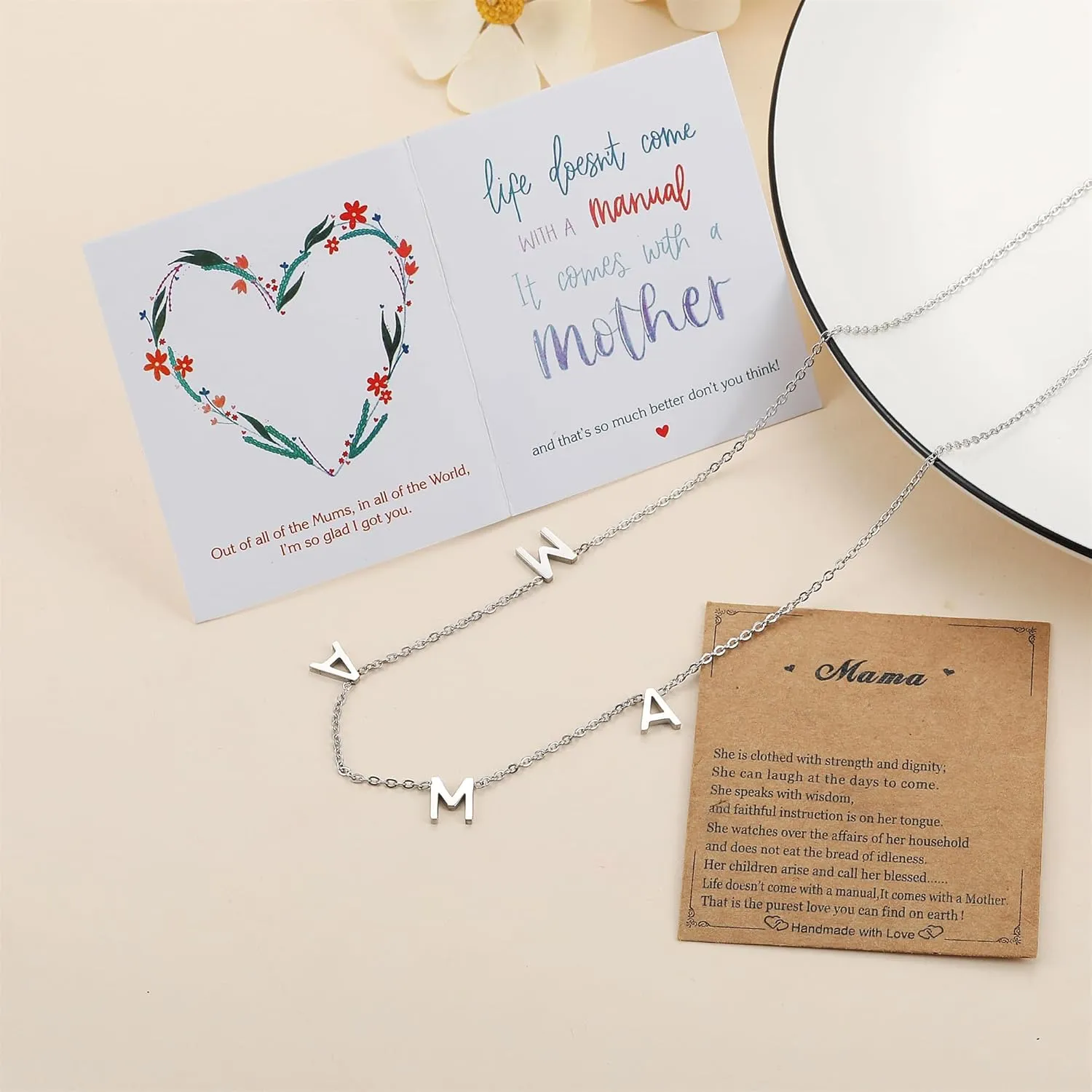 SKQIR Mama Necklaces For Women, Gold Plated Momma Mom Necklace,Pregnant Pregnancy Gifts For Expecting Mom, First Time New Mom Gifts,Mommy Mama To Be Gifts,Postpartum Gifts For Mom After Giving Birth