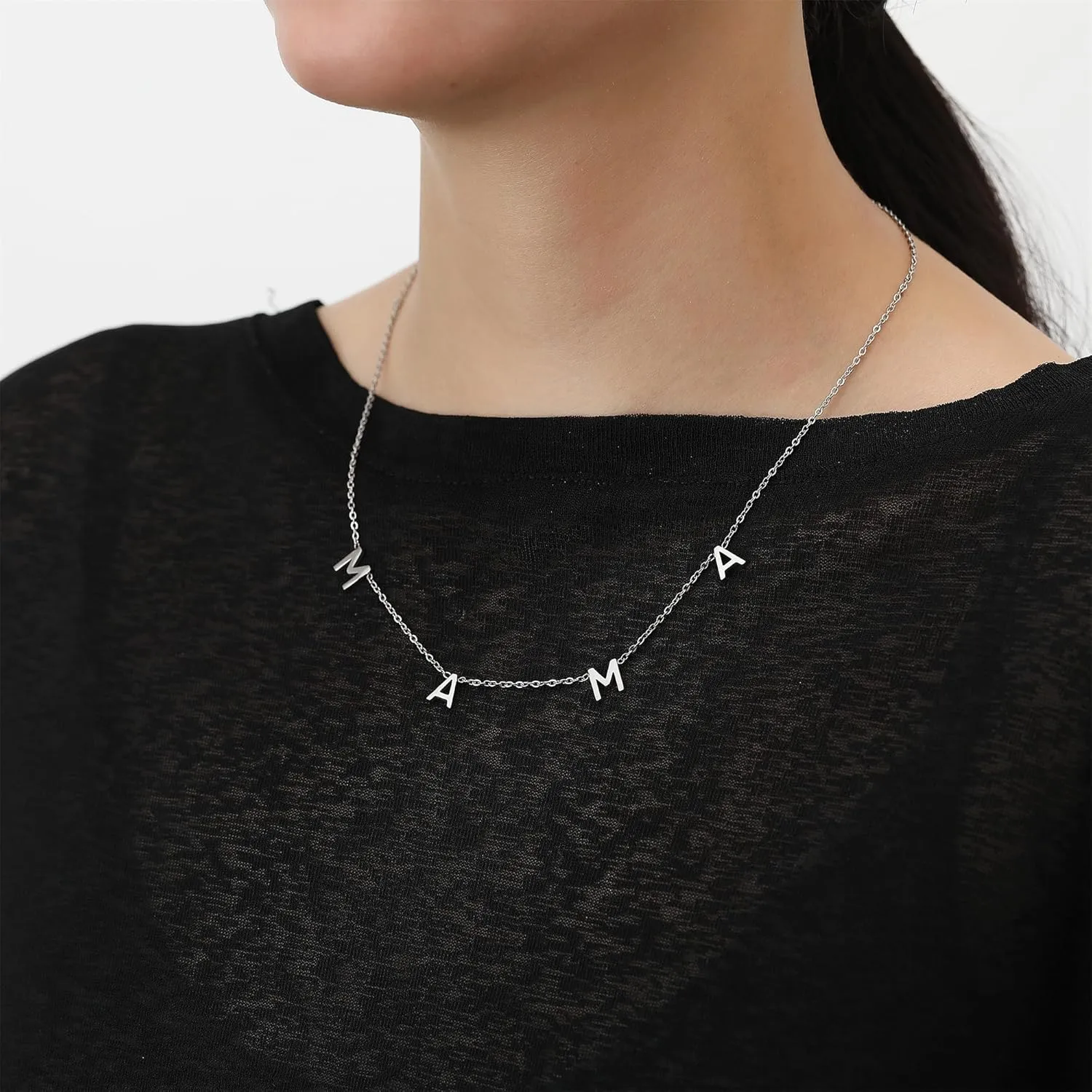 SKQIR Mama Necklaces For Women, Gold Plated Momma Mom Necklace,Pregnant Pregnancy Gifts For Expecting Mom, First Time New Mom Gifts,Mommy Mama To Be Gifts,Postpartum Gifts For Mom After Giving Birth