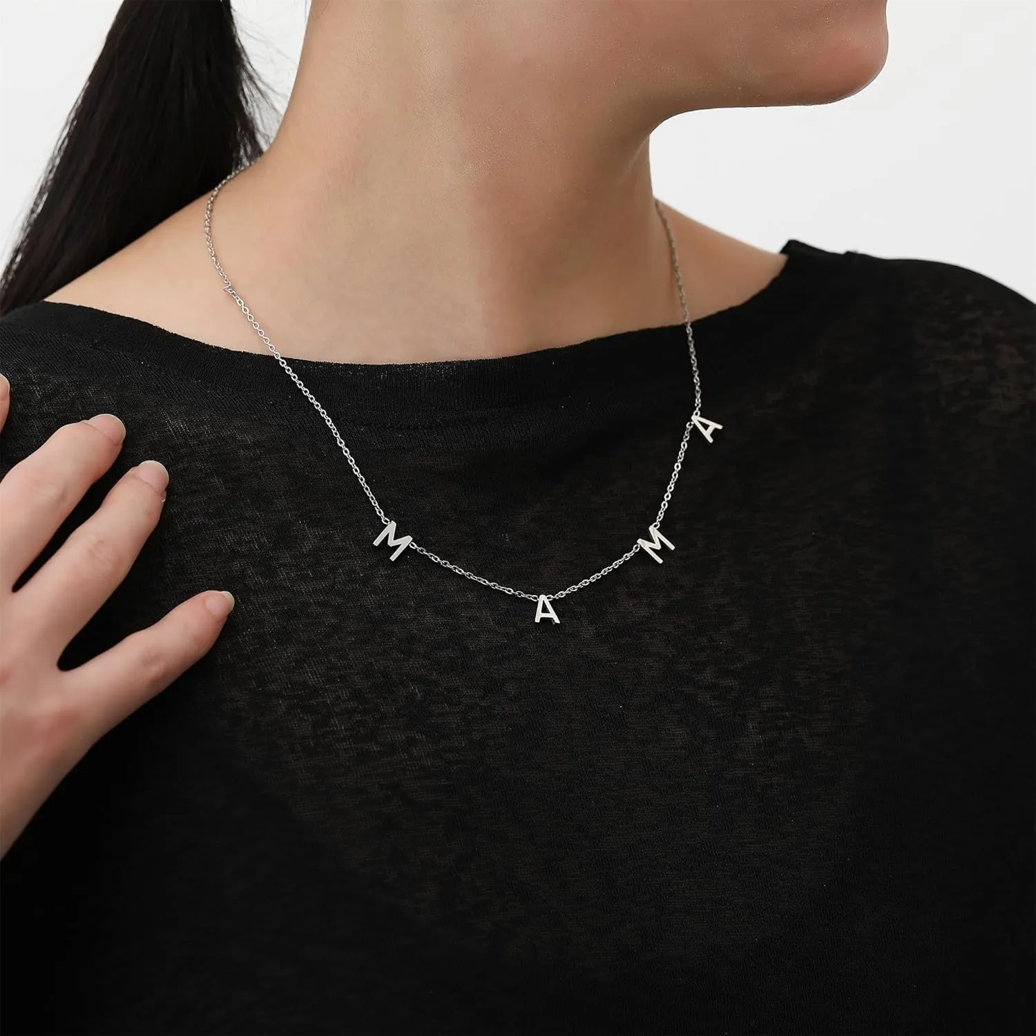 SKQIR Mama Necklaces For Women, Gold Plated Momma Mom Necklace,Pregnant Pregnancy Gifts For Expecting Mom, First Time New Mom Gifts,Mommy Mama To Be Gifts,Postpartum Gifts For Mom After Giving Birth