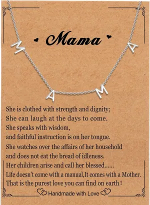 SKQIR Mama Necklaces For Women, Gold Plated Momma Mom Necklace,Pregnant Pregnancy Gifts For Expecting Mom, First Time New Mom Gifts,Mommy Mama To Be Gifts,Postpartum Gifts For Mom After Giving Birth