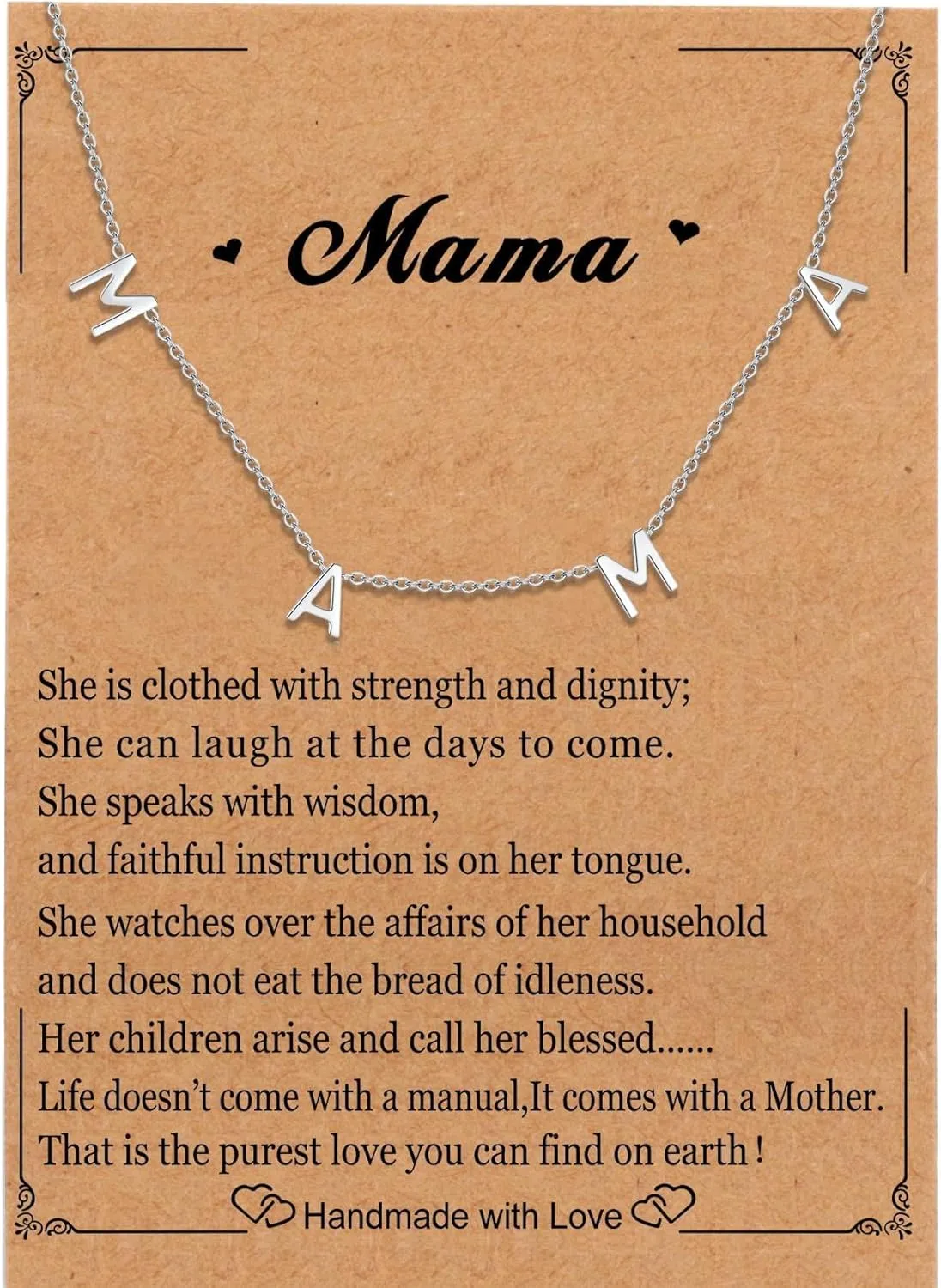 SKQIR Mama Necklaces For Women, Gold Plated Momma Mom Necklace,Pregnant Pregnancy Gifts For Expecting Mom, First Time New Mom Gifts,Mommy Mama To Be Gifts,Postpartum Gifts For Mom After Giving Birth