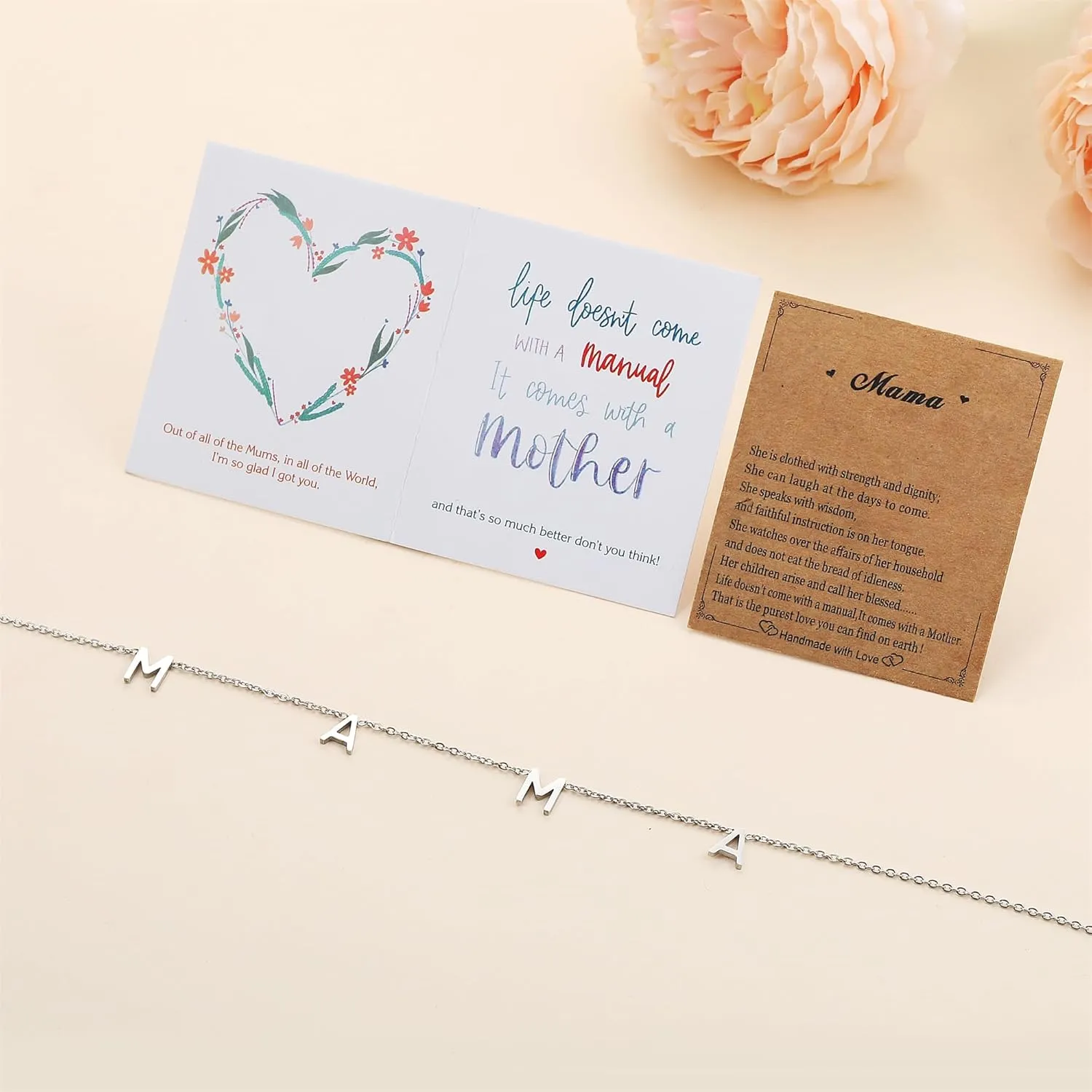 SKQIR Mama Necklaces For Women, Gold Plated Momma Mom Necklace,Pregnant Pregnancy Gifts For Expecting Mom, First Time New Mom Gifts,Mommy Mama To Be Gifts,Postpartum Gifts For Mom After Giving Birth