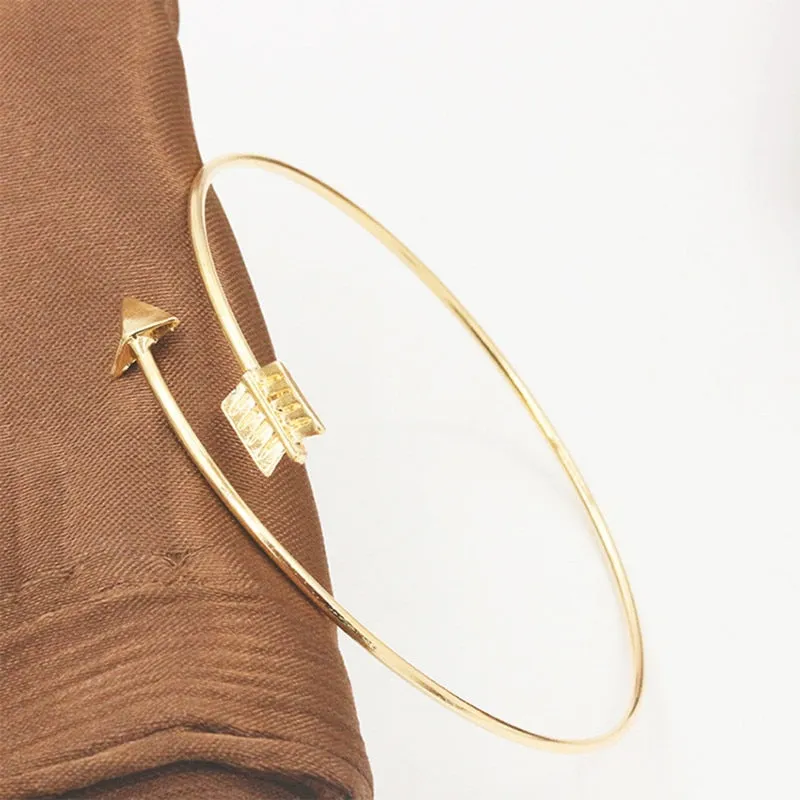 SL152 Gothic Punk Women Ladies Arrow Bangle Cuff Bracelets Jewelry Open Adjustable Arrow Bracelet Bangles Pulseiras Bijoux
