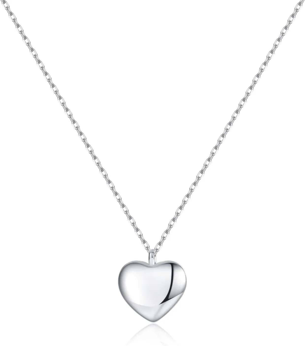 SLUYNZ 925 Sterling Silver Love Heart Choker Necklace for Women Teens Simple Love Heart Pendant Necklace Chain for Mother's Day