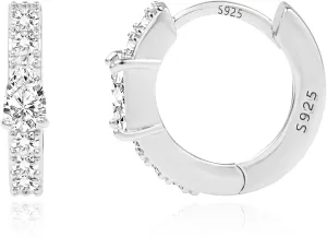 Small Gold Hoop Earrings for Women | 14K Gold Plated Hypoallergenic Sterling Silver Post CZ Hoops Earrings