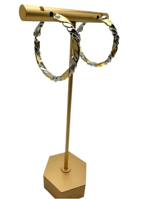 Small Two Tone Twist Earrings