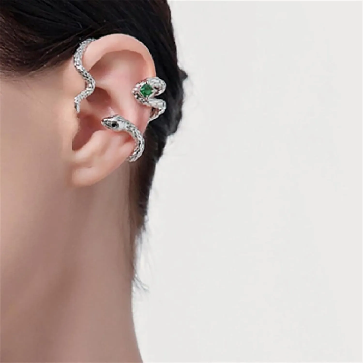 Snake Earrings Cuff for Women Gothic Punk Snake Earrings Twisted Snake Ear Clips Statement Snake Earrings for Women