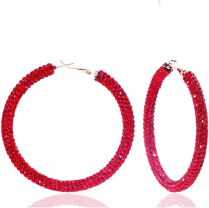 Sparkly Hoop Earrings for Women Exaggerated Rainbow Rhinestone Hoops Earrings Fashion Glitter Crystal Hoop Earring Large Hoops Earring Prom Jewelry Gifts