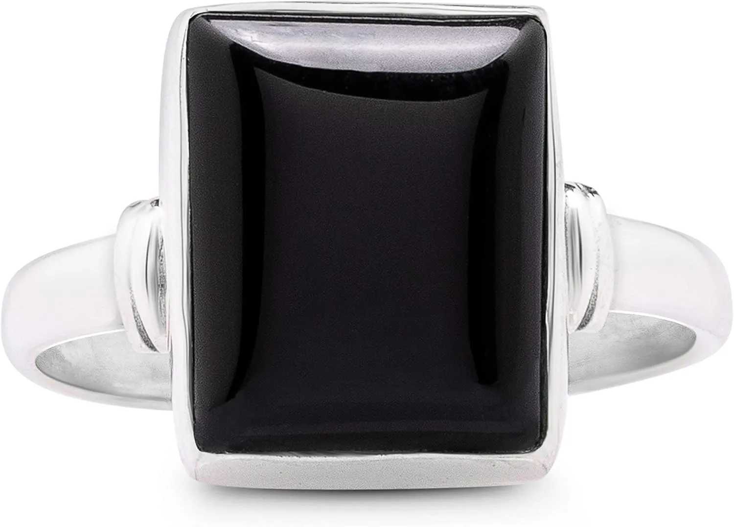 Square Black Onyx 925 Sterling Silver Ring - Delicate BOHO Chic Jewelry - Fashionable and Stylish for Women with Velvet Gift Bag - Made by Indian Artisans - Size 6-9