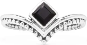 Square Black Onyx 925 Sterling Silver Ring - Delicate BOHO Chic Jewelry - Fashionable and Stylish for Women with Velvet Gift Bag - Made by Indian Artisans - Size 6-9