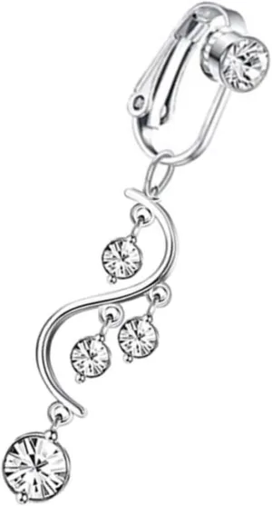 Stainless Steel Belly Button Ring Non Piercing Jewelry Dangling Gold Plated Design