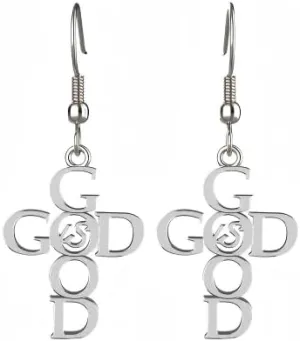 Stainless Steel God is Good Cross Earrings Dangle Letters Jewelry for Women Charms Religious Christian Gifts