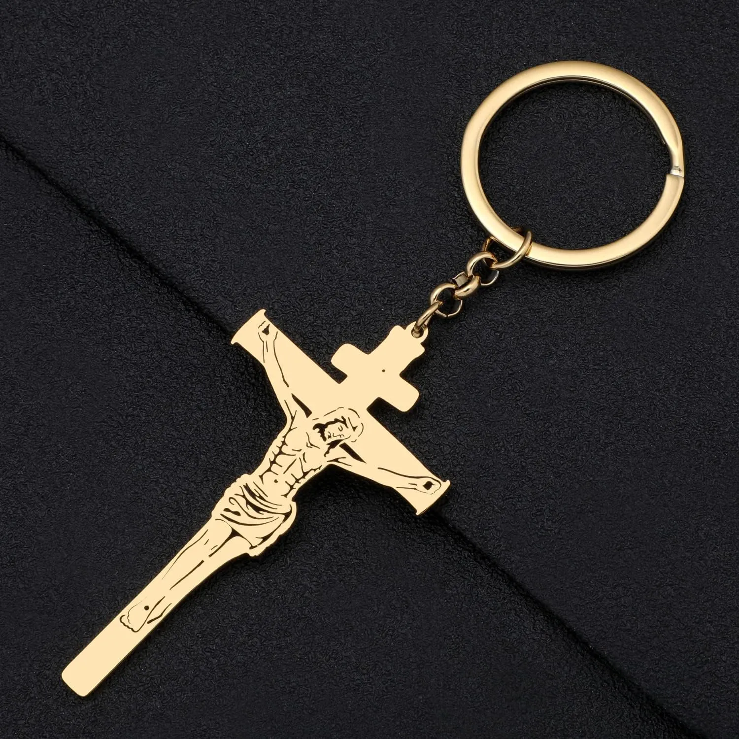 Stainless Steel Gold Sliver Plated Jesus Keychain Christian Religious Car Keys Keyring Jewelry For Women Charms Gifts