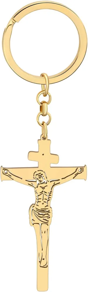 Stainless Steel Gold Sliver Plated Jesus Keychain Christian Religious Car Keys Keyring Jewelry For Women Charms Gifts