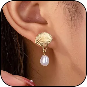 Starfish Shell Earrings Beach Jewelry for Women Lightweight Elegant Pearl Drop SeaShell Beach Earrings with Nautical Charm for Summer Vacations Coastal Accessories