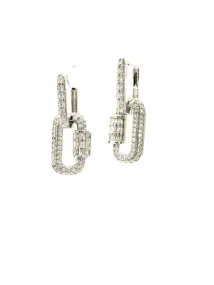 Sterling CZ Caribiner Earrings