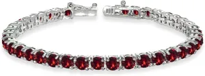 Sterling Silver 4mm Round-cut Classic Bracelet Made with European Crystals