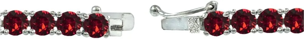 Sterling Silver 4mm Round-cut Classic Bracelet Made with European Crystals