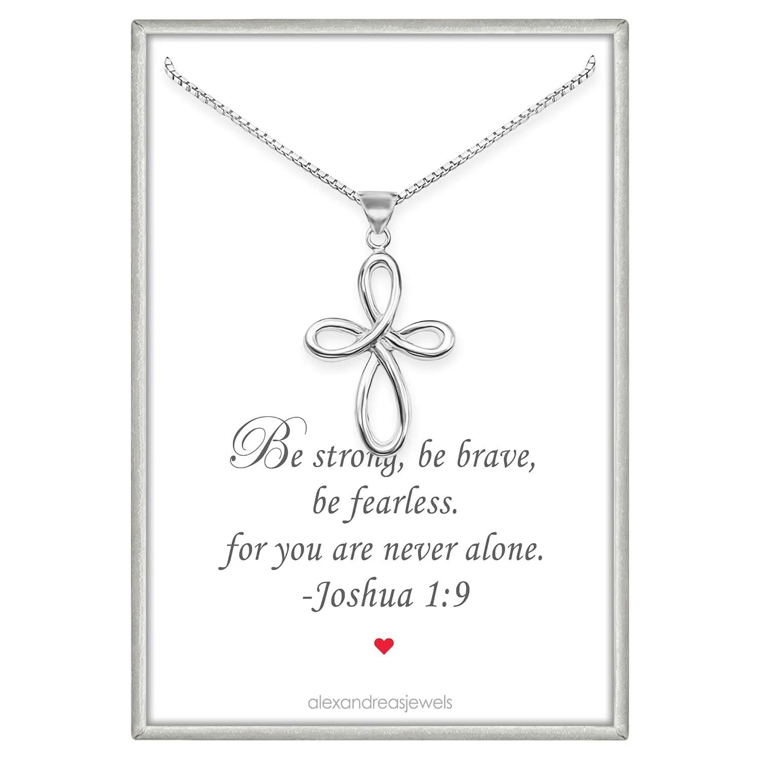 Sterling Silver Cross Necklace, Confirmation Gift Necklace, Goddaughter Gift, Teen Baptism Gift, 18 inches