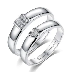 Sterling Silver Matching Ring Set Couple Rings For Couples Rings for Lovers