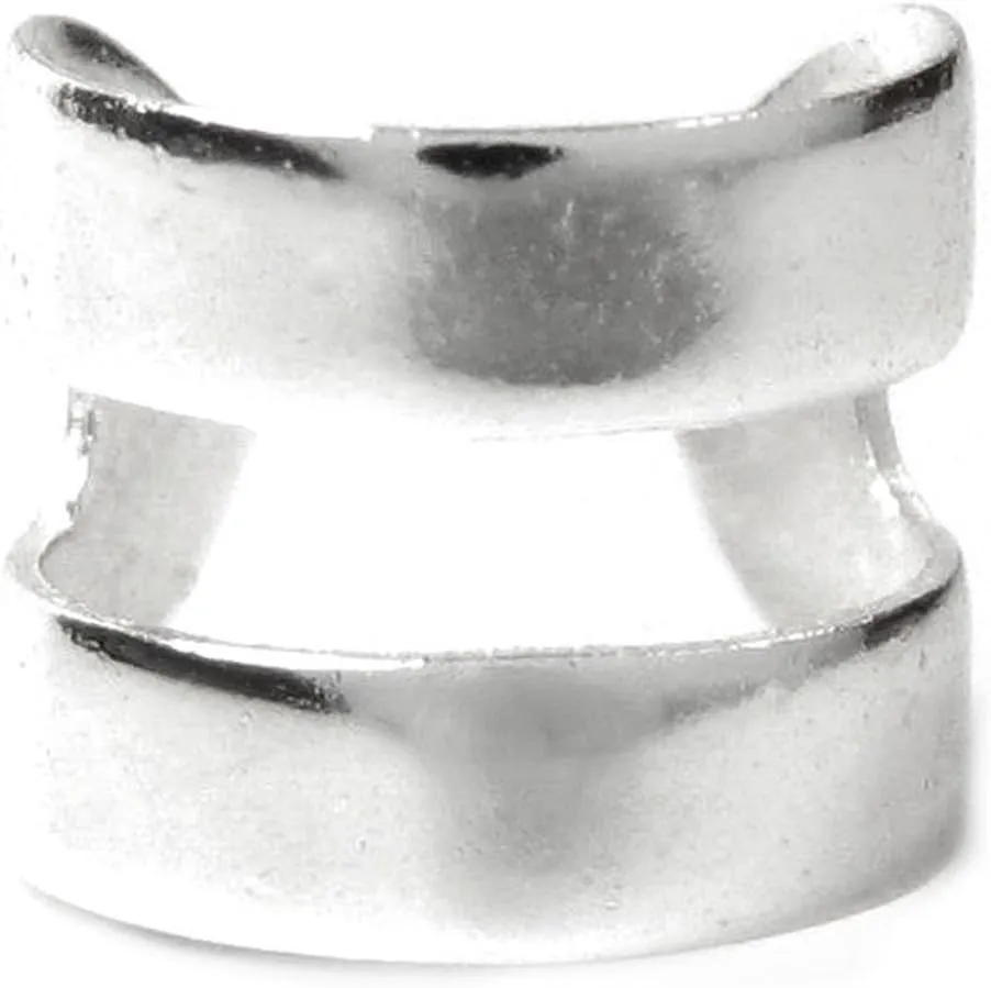 Sterling Silver Round Double Ring Earring Cuff Wrap