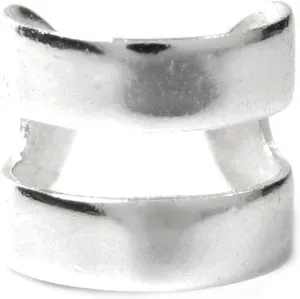 Sterling Silver Round Double Ring Earring Cuff Wrap