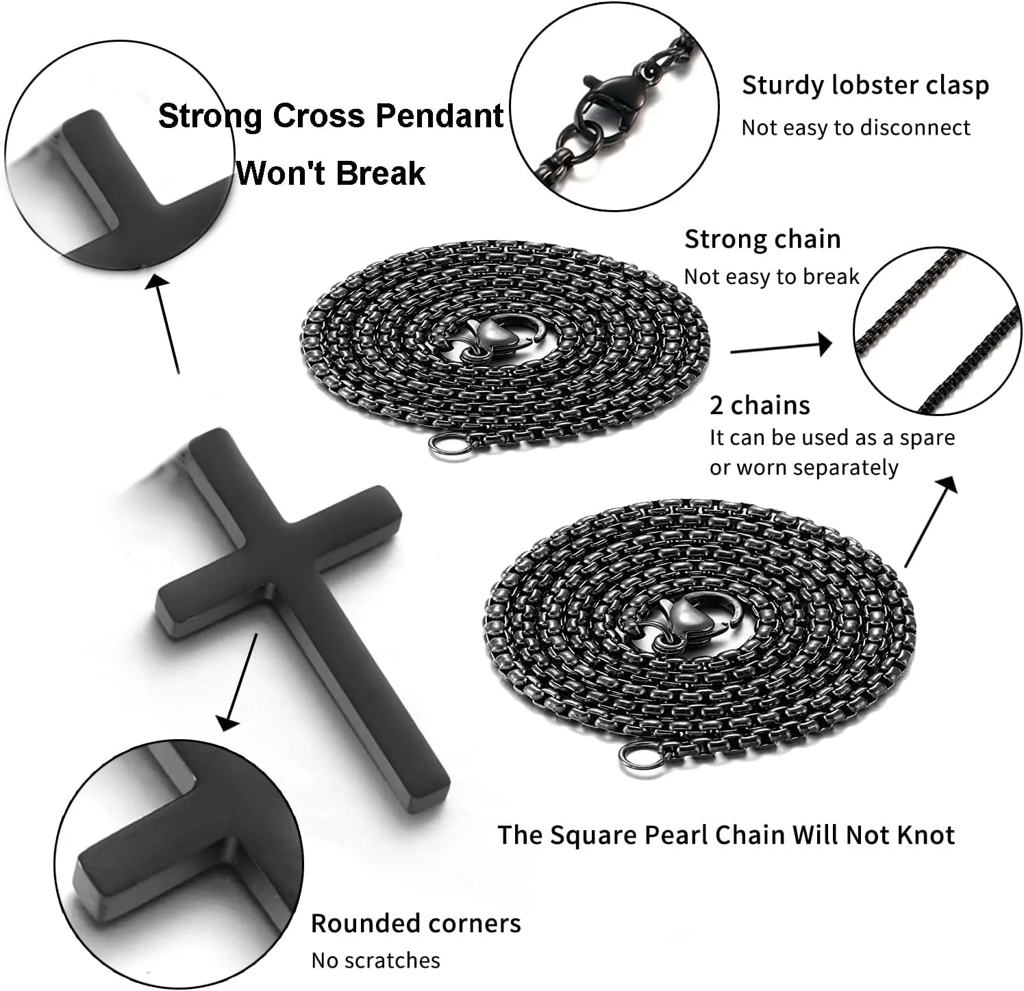 Stocking Stuffers for Teens Christmas New Year Gifts for Men Stainless Steel Cross Necklace for men Silver Cross Necklace for boy cross chain for mens Small Cross Pendant Necklace Simple Jewelry