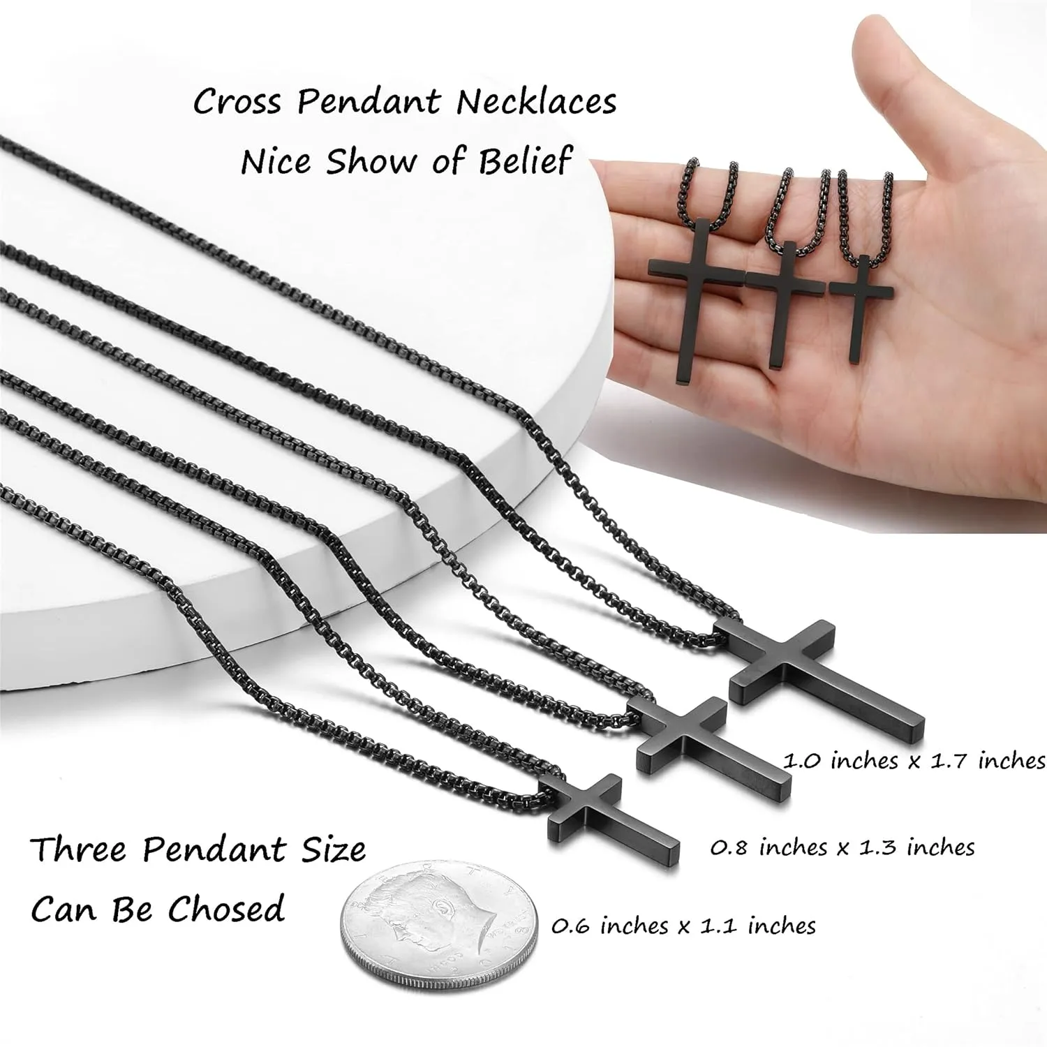 Stocking Stuffers for Teens Christmas New Year Gifts for Men Stainless Steel Cross Necklace for men Silver Cross Necklace for boy cross chain for mens Small Cross Pendant Necklace Simple Jewelry