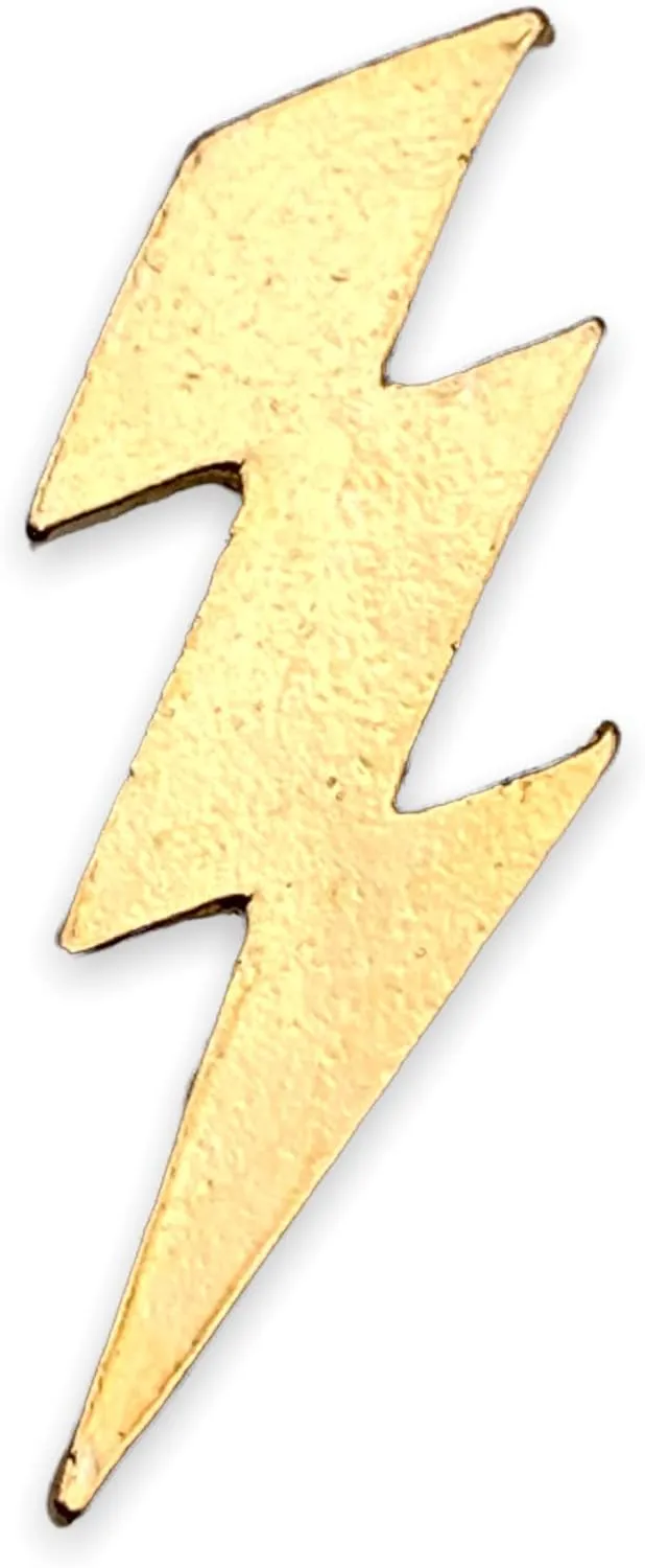 StockPins Gold Lightning Bolt Lapel Pin  Striking Accessory for Backpacks, Hats, and Jackets  Made in USA